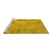 Sideview of Machine Washable Patchwork Yellow Transitional Rug, wshcon739yw