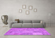 Machine Washable Patchwork Purple Transitional Area Rugs in a Living Room, wshcon739pur