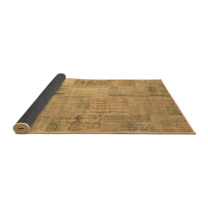 Sideview of Patchwork Brown Transitional Rug, con739brn
