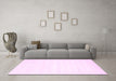 Machine Washable Solid Pink Modern Rug in a Living Room, wshcon73pnk