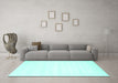 Machine Washable Solid Turquoise Modern Area Rugs in a Living Room,, wshcon73turq