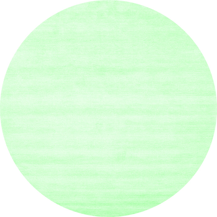 Round Machine Washable Solid Emerald Green Modern Area Rugs, wshcon73emgrn
