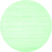 Round Machine Washable Solid Emerald Green Modern Area Rugs, wshcon73emgrn