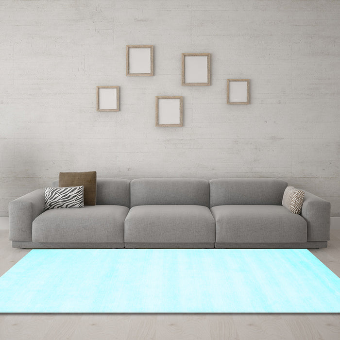 Machine Washable Solid Light Blue Modern Rug in a Living Room, wshcon73lblu