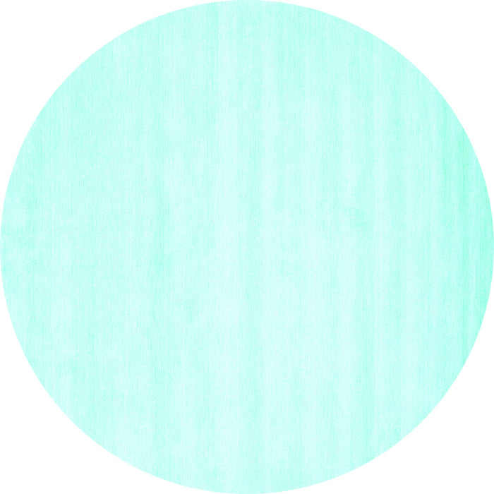 Round Solid Turquoise Modern Rug, con73turq