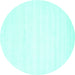 Round Solid Turquoise Modern Rug, con73turq