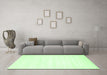 Machine Washable Solid Green Modern Area Rugs in a Living Room,, wshcon73grn