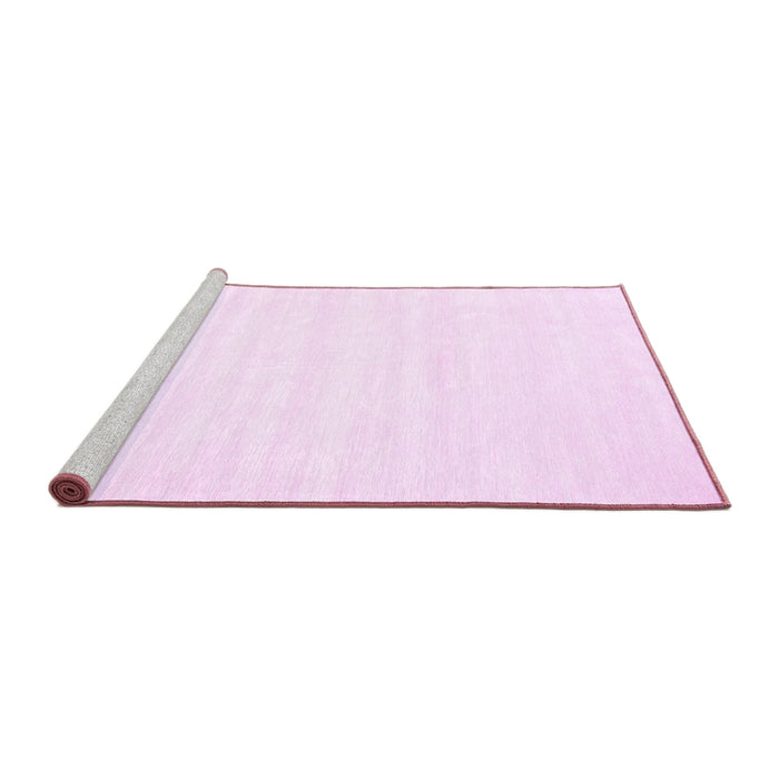 Sideview of Machine Washable Solid Pink Modern Rug, wshcon73pnk