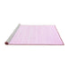 Sideview of Machine Washable Solid Pink Modern Rug, wshcon73pnk