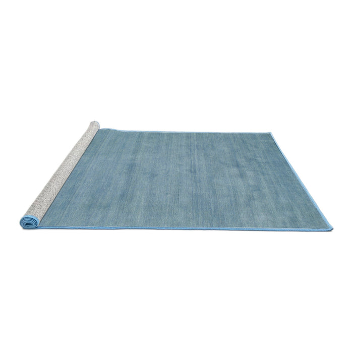 Serging Thickness of Machine Washable Contemporary Denim Blue Rug, wshcon74