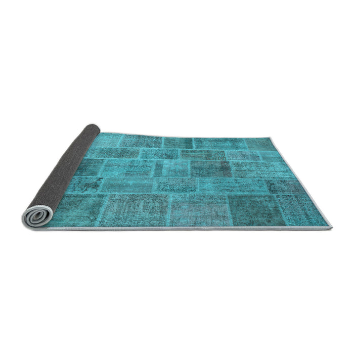 Sideview of Patchwork Light Blue Transitional Rug, con740lblu