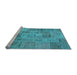 Sideview of Machine Washable Patchwork Light Blue Transitional Rug, wshcon740lblu