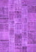 Machine Washable Patchwork Purple Transitional Area Rugs, wshcon740pur