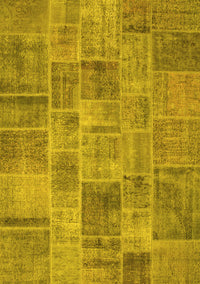 Patchwork Yellow Transitional Rug, con740yw