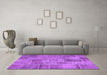 Machine Washable Patchwork Purple Transitional Area Rugs in a Living Room, wshcon740pur