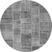 Machine Washable Patchwork Gray Transitional Rug, wshcon740gry