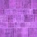 Square Machine Washable Patchwork Purple Transitional Area Rugs, wshcon740pur