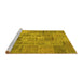 Sideview of Machine Washable Patchwork Yellow Transitional Rug, wshcon740yw