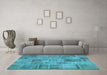 Machine Washable Patchwork Light Blue Transitional Rug in a Living Room, wshcon740lblu