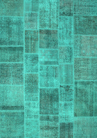 Patchwork Turquoise Transitional Rug, con740turq