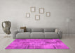 Machine Washable Patchwork Pink Transitional Rug in a Living Room, wshcon740pnk