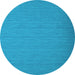 Round Abstract Light Blue Contemporary Rug, con741lblu