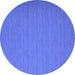 Round Abstract Blue Contemporary Rug, con741blu