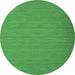 Round Machine Washable Abstract Emerald Green Contemporary Area Rugs, wshcon741emgrn