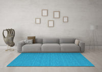 Machine Washable Abstract Light Blue Contemporary Rug, wshcon741lblu