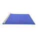 Sideview of Machine Washable Abstract Blue Contemporary Rug, wshcon741blu