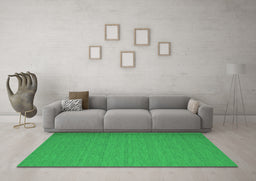 Machine Washable Abstract Green Contemporary Area Rugs in a Living Room,, wshcon741grn