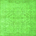 Serging Thickness of Abstract Green Contemporary Rug, con742grn