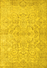 Abstract Yellow Contemporary Rug, con742yw