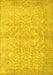 Abstract Yellow Contemporary Rug, con742yw