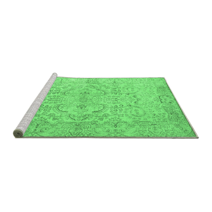 Sideview of Machine Washable Abstract Emerald Green Contemporary Area Rugs, wshcon742emgrn