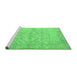 Sideview of Machine Washable Abstract Emerald Green Contemporary Area Rugs, wshcon742emgrn