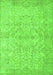 Serging Thickness of Machine Washable Abstract Green Contemporary Area Rugs, wshcon742grn