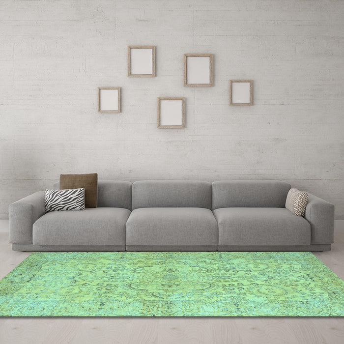 Machine Washable Abstract Light Blue Contemporary Rug in a Living Room, wshcon742lblu