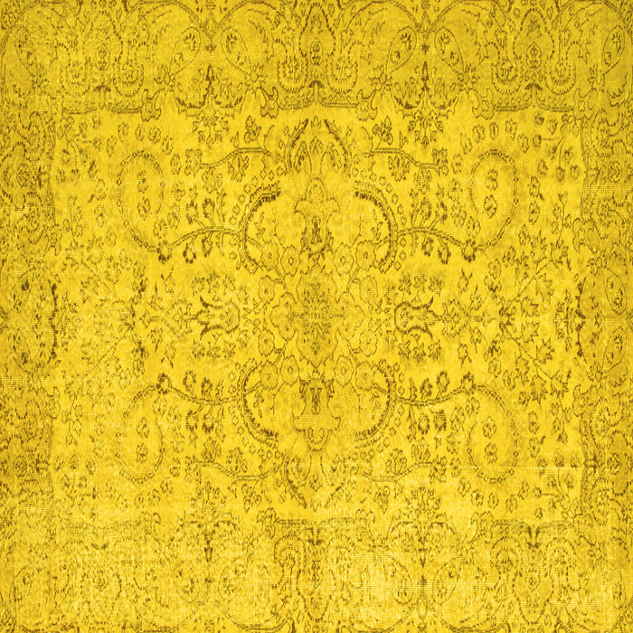 Square Abstract Yellow Contemporary Rug, con742yw