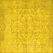 Square Abstract Yellow Contemporary Rug, con742yw