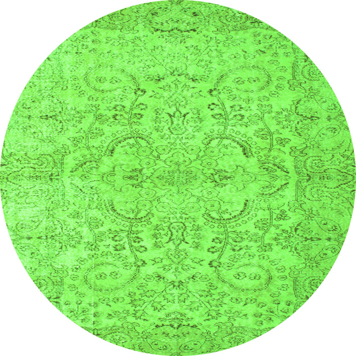 Square Abstract Green Contemporary Rug, con742grn