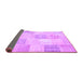 Sideview of Patchwork Purple Transitional Rug, con743pur