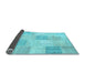 Sideview of Patchwork Light Blue Transitional Rug, con743lblu