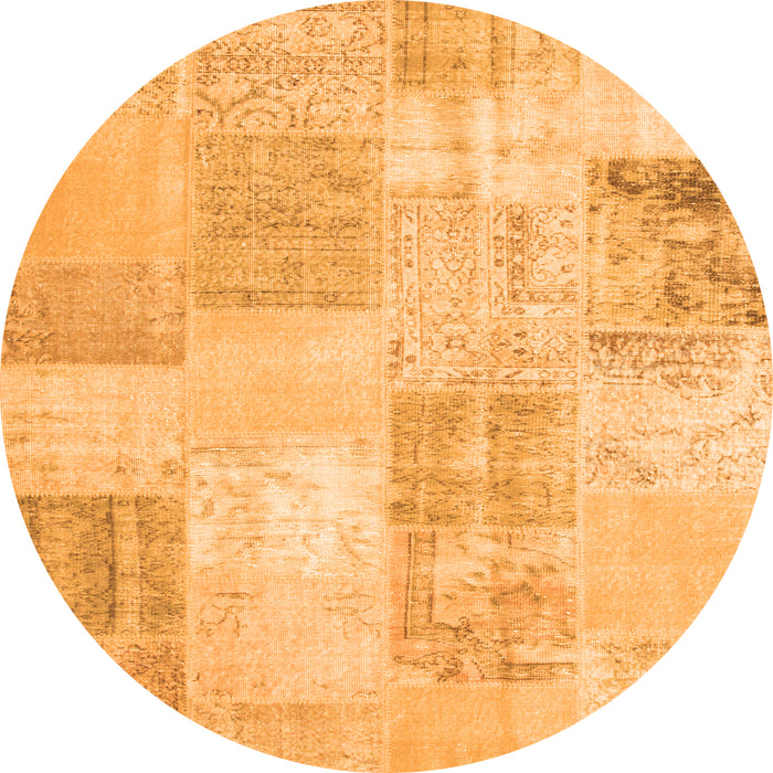 Square Patchwork Orange Transitional Rug, con743org