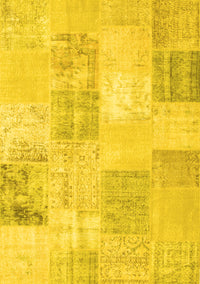 Patchwork Yellow Transitional Rug, con743yw