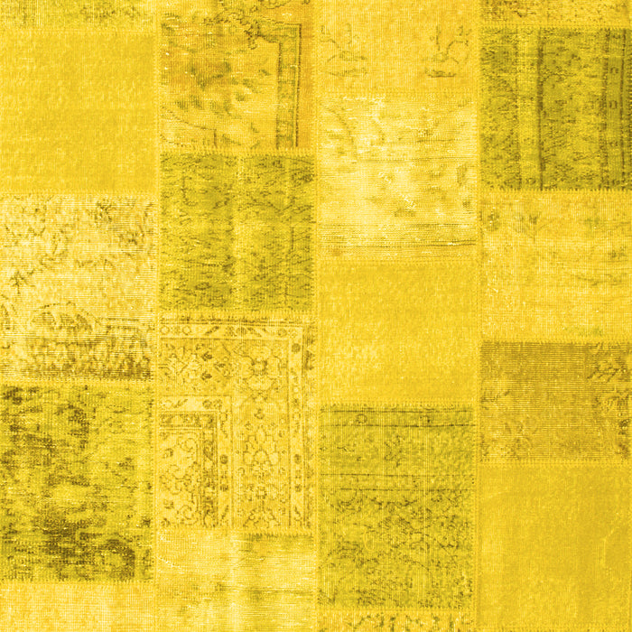 Patchwork Yellow Transitional Rug, con743yw