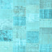 Square Patchwork Light Blue Transitional Rug, con743lblu