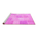 Sideview of Machine Washable Patchwork Pink Transitional Rug, wshcon743pnk