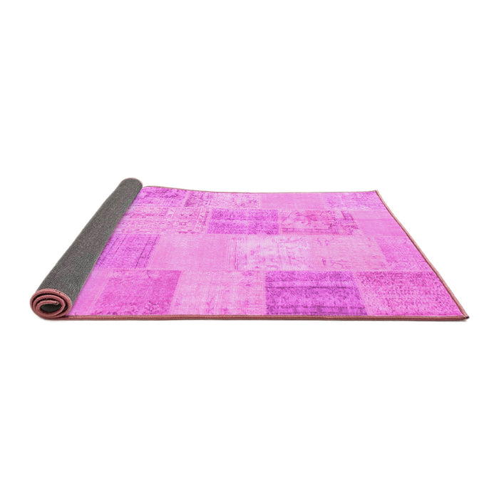 Sideview of Patchwork Pink Transitional Rug, con743pnk