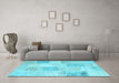Machine Washable Patchwork Light Blue Transitional Rug in a Living Room, wshcon743lblu